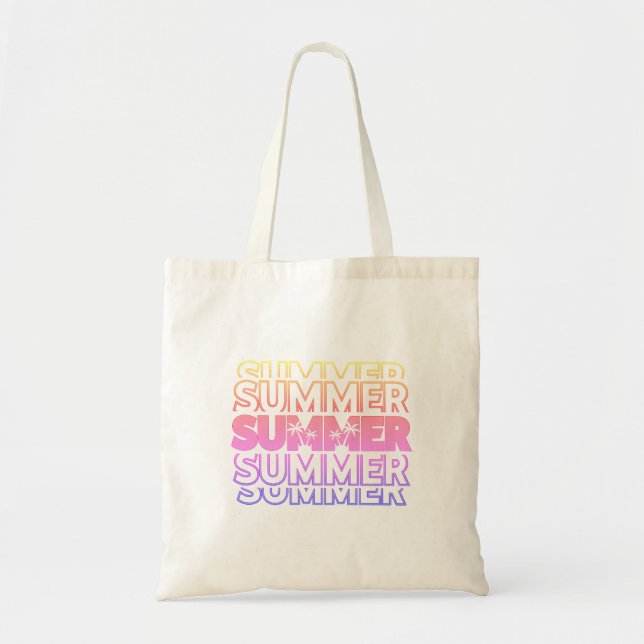 Custom Name & Initials Summer  Tote Bag (Front)