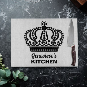 Custom Name Intricate Crown  Cutting Board