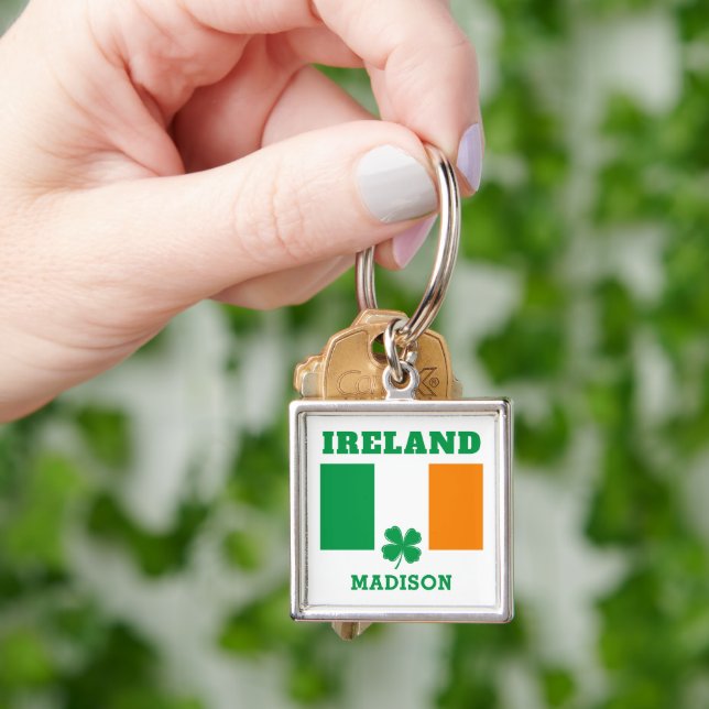 Custom Name Ireland Key Ring (Hand)