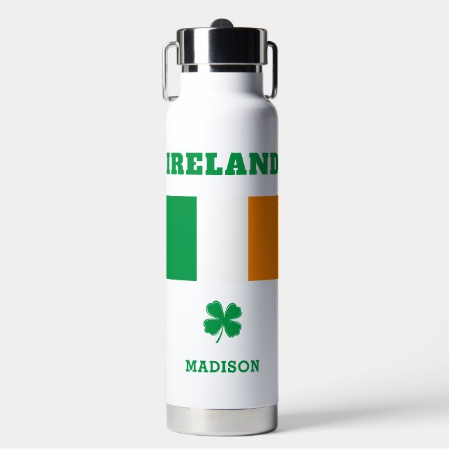 Custom Name Ireland Water Bottle (Front)