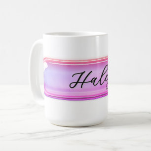 Custom Name Iridescent Purple Glass Personalised Coffee Mug