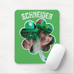 Custom Name Irish clover photo St Patricks Day Mouse Mat