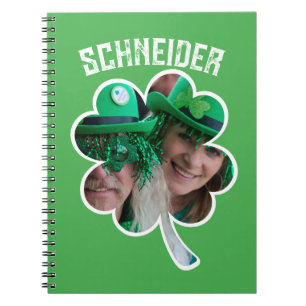 Custom Name Irish clover photo St Patricks Day Notebook