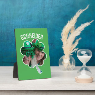 Custom Name Irish clover photo St Patricks Day Plaque