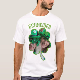 Custom Name Irish clover photo St Patricks Day T-Shirt
