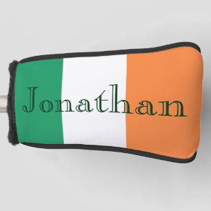 Custom Name Irish Flag Golf Putter Cover arc