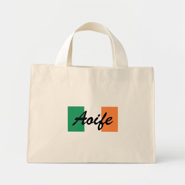 Custom Name Irish Flag ttcnt Mini Tote Bag (Front)