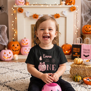 Custom Name is a Spooky One Cute Pinkoween Toddler T-Shirt