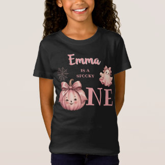 Custom Name is a Spooky One Pinkoween Girl T-Shirt