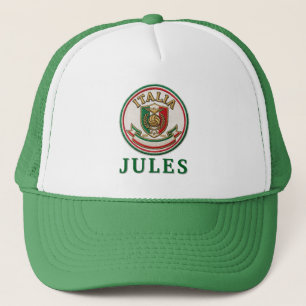 Custom Name Italia Soccer Crest Personalised Name  Trucker Hat