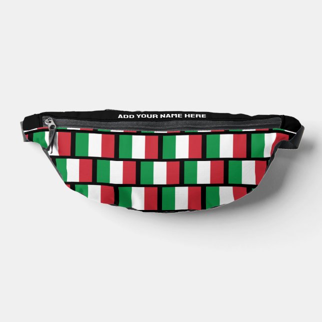 Custom Name ITALIAN FLAG OF ITALY Bum Bags (Lay Down)