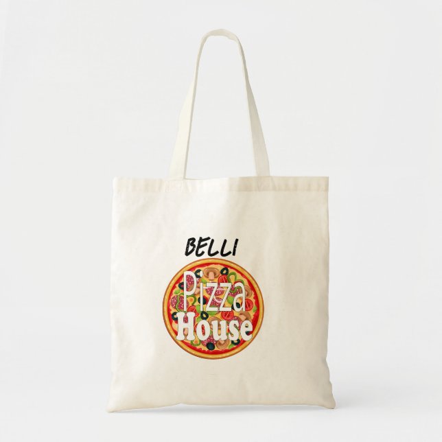 Custom Name  Italian  Pizza House   Adult Apron Tote Bag (Front)