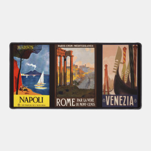 Custom name Italy Vintage Travel Desk Mat