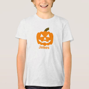 Custom Name Jack 'O' Lantern Halloween Tri-Blend Shirt
