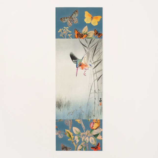 CUSTOM NAME JAPANESE PRINT HUMMINGBIRD YOGA Mat (Front)