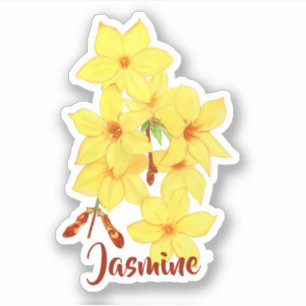 Custom Name Jasmine Flower Name Vinyl Stickers