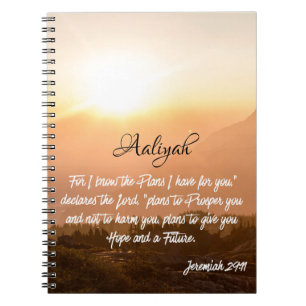 Custom Name - Jeremiah 29:11 Sunrise Notebook