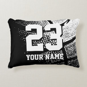 Custom name jersey number vintage basketball decorative cushion