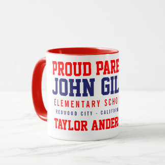 Custom Name John Gill Proud Parent Red Mug