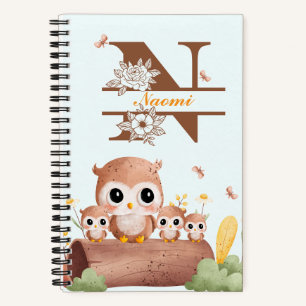 Custom Name Journal for Owl Lovers
