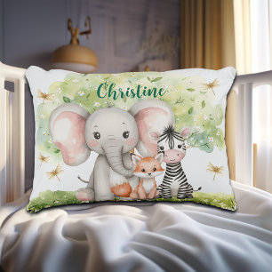 Custom Name Jungle Animals Dragonfly Decorative Cushion