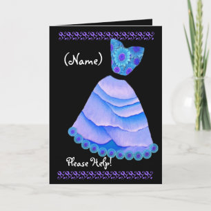 CUSTOM NAME Junior Bridesmaid Invite BLUE Gown