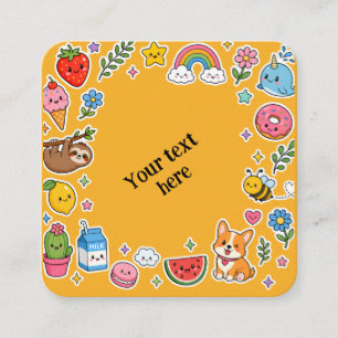 Custom Name Kawaii Sticker Frame Enclosure Card