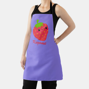 Custom Name Kawaii Strawberry Fine Apron