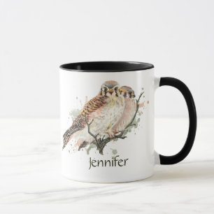 Custom Name Kestrel Bird Nature Art  Mug