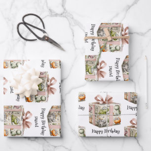 Custom Name Kids Birthday Wrapping Paper Sheet