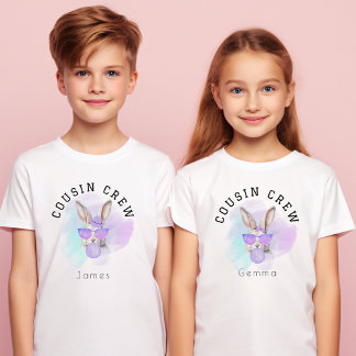 Custom Name Kids Cousin Crew Easter Family T-Shirt