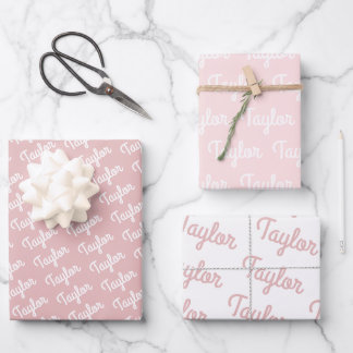 Custom Name Kids Gift Wrapping Paper Sheet