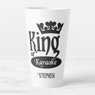 Custom Name King of Karaoke Latte Mug