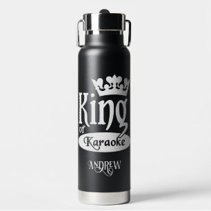 Custom Name King of Karaoke Water Bottle