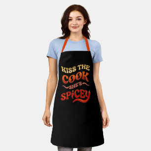 Custom Name Kiss the Chef Apron - Funny BBQ Grill