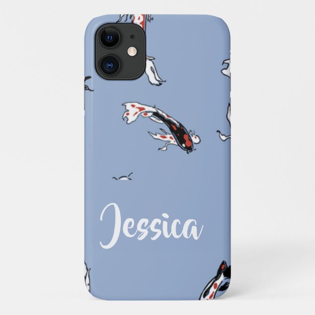 Custom name koi fish blue Case-Mate iPhone case (Back)