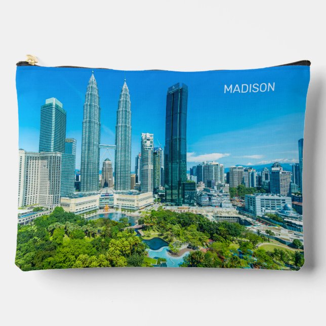 Custom Name Kuala Lumpur Malaysia Accessory Pouch (Front)