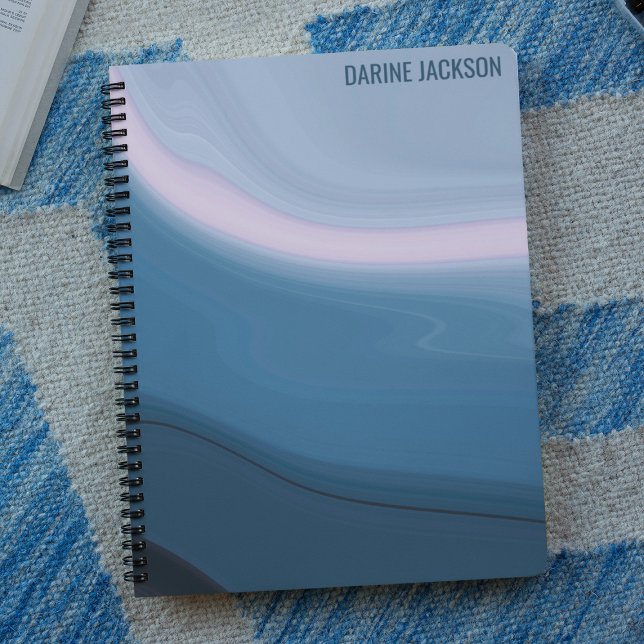Custom Name l Blue Ocean Watercolor Back to School Notebook (Creator Uploaded)