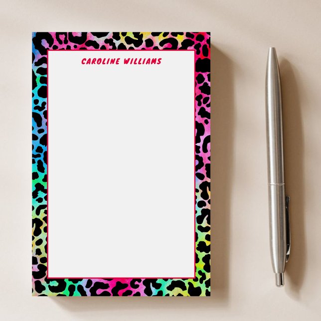 Custom Name l Colourful Rainbow Neon Pink Texture Post-it Notes (Creator Uploaded)