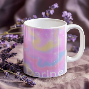 Custom Name l Colourful Sparkles Rainbow Girly  Coffee Mug