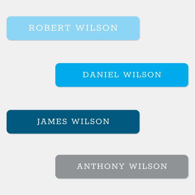 Custom Name Labels Kids' Boys Stickers (Group)