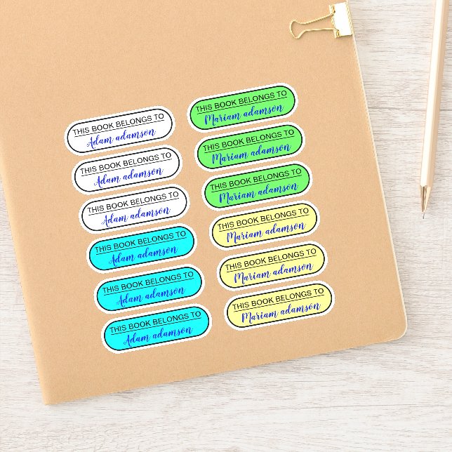 Custom Name Labels (This Book Belongs To Owner) (Notebook)