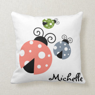 Custom Name Ladybug Spring Cushion