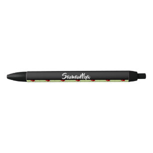 Custom name ladybugs pattern black ink pen