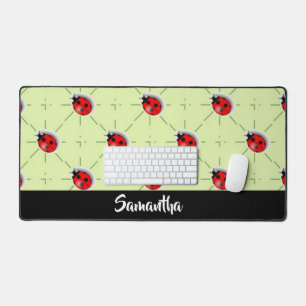 Custom name ladybugs pattern desk mat