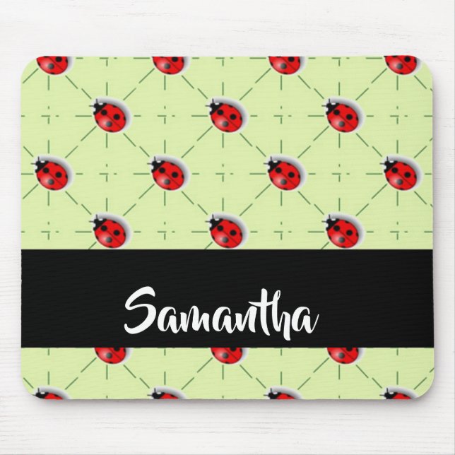 Custom name ladybugs pattern mouse mat (Front)