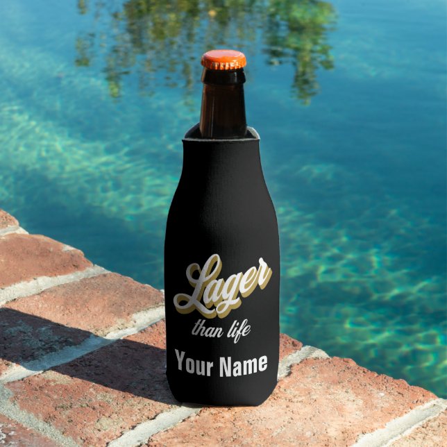 Custom Name Lager than life Beer Bottle Cooler (In Situ Pool)