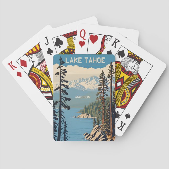 Custom Name Lake Tahoe Playing Cards (Back)