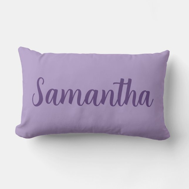 Custom Name Lavender  – Personalised  Lumbar Cushion (Front)