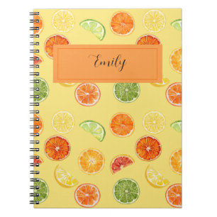 Custom Name Lemon & Orange Journal for School